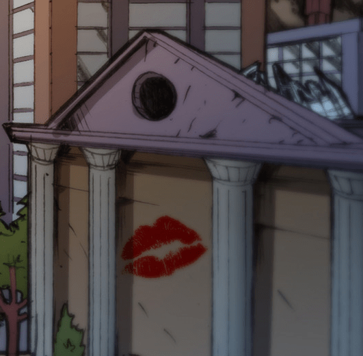 lipstick on buildings