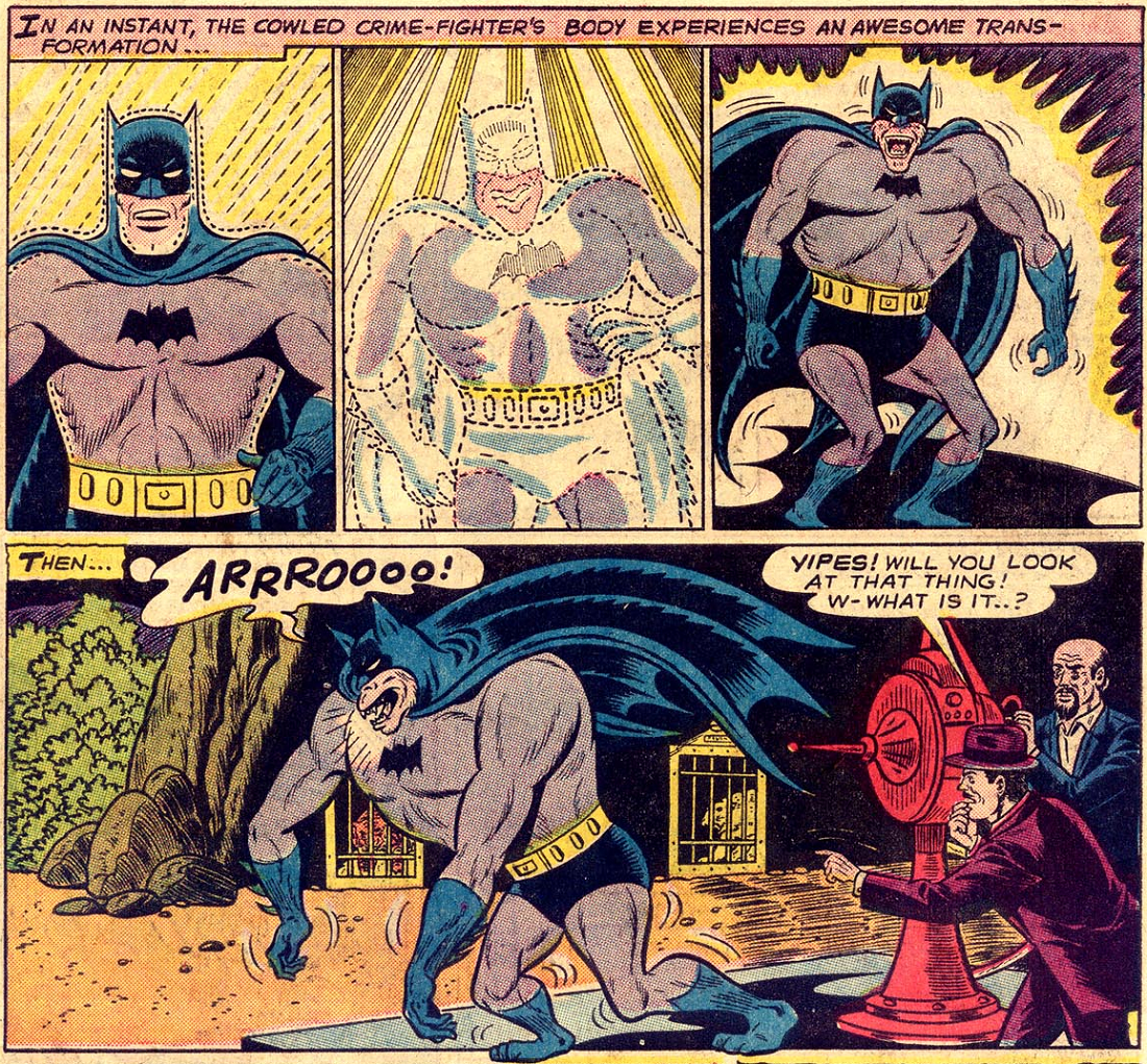 Sagging Batman Silver Age Comic Silliness when Batman Gets Big! – There She Grows